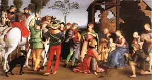 The Adoration of the Magi Oddi Altar, Predella by Raphael Oil Painting