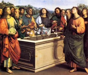 The Crowning of the Virgin Detail by Raphael - Oil Painting Reproduction