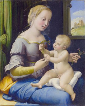 The Madonna of the Pinks by Raphael Oil Painting