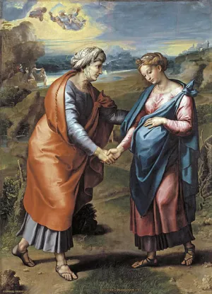 Visitation painting by Raphael