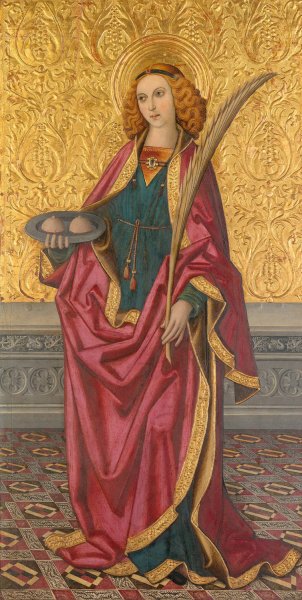 Saint Agatha  by Raphael Vergos - Hand-Painted Oil Painting Reproduction