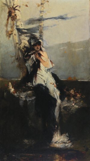 Die Erwartung by Raphael Von Ambros Oil Painting