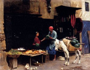 The Watermelon Seller by Raphael Von Ambros Oil Painting