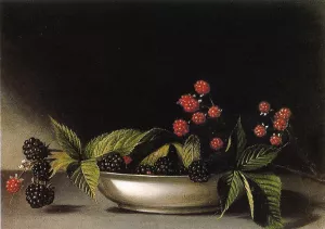 Blackberries Oil painting by Raphaelle Peale