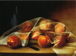 Fruit Piece with Peaches Covered by a Handkerchief also known as Covered Peaches by Raphaelle Peale Oil Painting