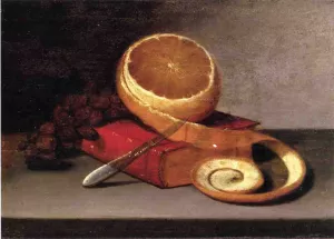 Orange and Book Oil painting by Raphaelle Peale