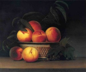Peaches and Unripe Grapes Oil painting by Raphaelle Peale