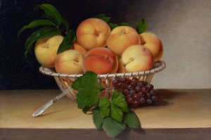 Still Life, Basket of Peaches by Raphaelle Peale Oil Painting