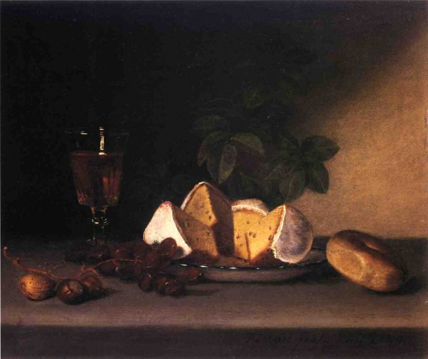 Still Life: Wine, Cakes and Nuts by Raphaelle Peale - Hand-Painted Oil Painting Reproduction