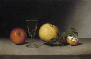 Still Life with Apples,Sherry and Tea Cake by Raphaelle Peale Oil Painting
