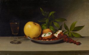 Still Life with Fruit, Cakes and Wine by Raphaelle Peale Oil Painting