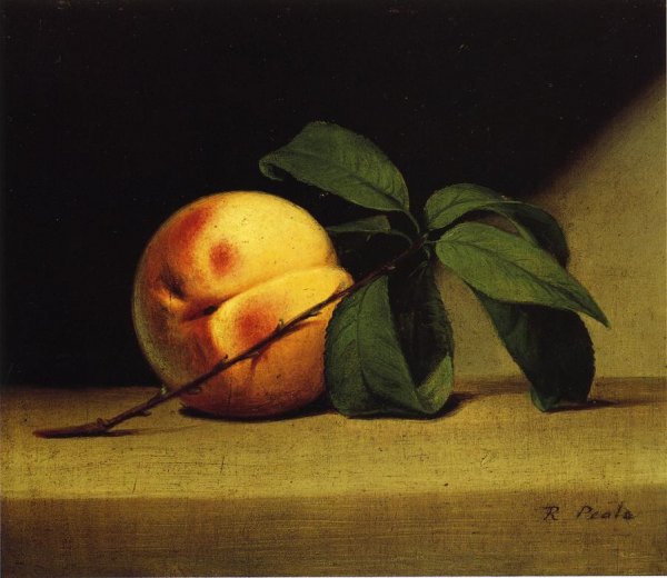 Still Life with Peach by Raphaelle Peale - Hand-Painted Oil Painting Reproduction
