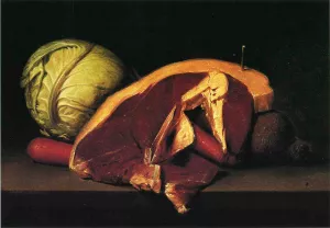 Still Life with Steak by Raphaelle Peale Oil Painting