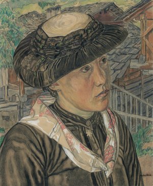 Young Woman From The Valais by Raphy Dalleves Oil Painting