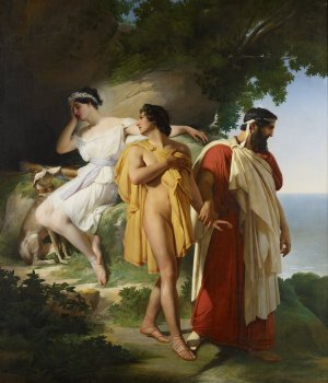 Telemachus and Eucharis by Raymond Auguste Quinsac Monvoisin Oil Painting