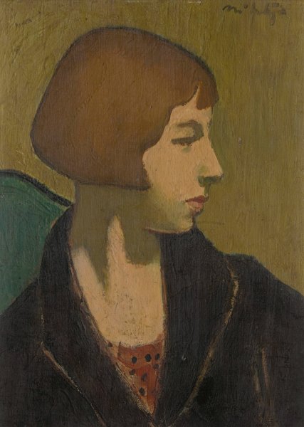 Main Product Photo of Woman in black jacket  Painting by Raymond Mcintyre
