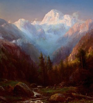 The Jung Frau, Switzerland by Regis Francois Gignoux Oil Painting