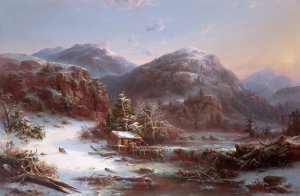 Winter in the Mountains by Regis Francois Gignoux Oil Painting