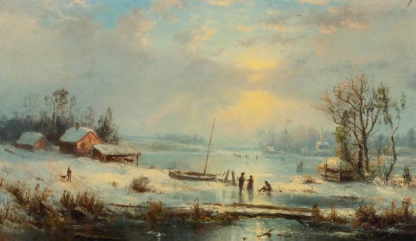 Main Product Photo of Winter Landscape Painting by Regis Francois Gignoux