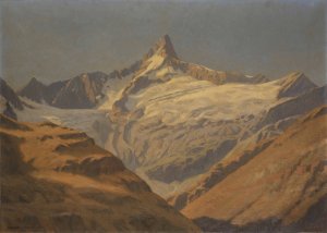 The Moming Seen from Riffelalp by Regnault Sarasin Oil Painting