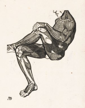 Anatomische studie van de been- en armspieren van een man by Reijer Stolk Oil Painting