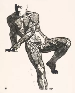 Anatomische studie van de borst-, buik- en beenspieren van een man by Reijer Stolk Oil Painting