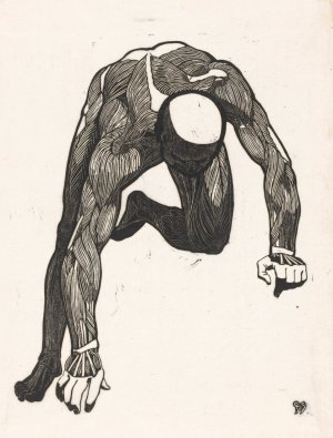 Anatomische studie van de hals-, arm- en beenspieren van een man by Reijer Stolk Oil Painting