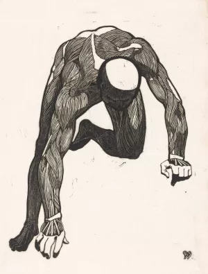 Anatomische studie van de hals-, arm- en beenspieren van een man by Reijer Stolk Oil Painting