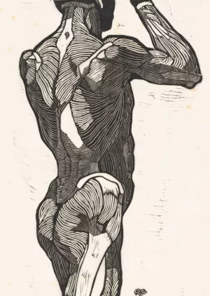 Anatomische studie van de rug- en bilspieren van een man by Reijer Stolk Oil Painting