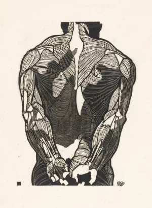 Anatomische studie van de rugspieren van een man by Reijer Stolk Oil Painting