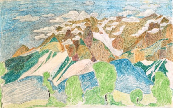 Berglandschap  by Reijer Stolk - Hand-Painted Oil Painting Reproduction