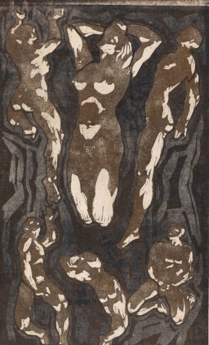 Composition with six human figures by Reijer Stolk Oil Painting