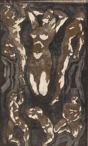 Composition with six human figures by Reijer Stolk Oil Painting