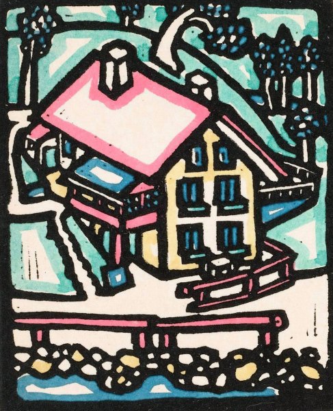 Huis op een heuvel  by Reijer Stolk - Hand-Painted Oil Painting Reproduction