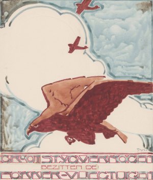 Ontwerp voor reclame voor `Fokker-Vliegtuigen' by Reijer Stolk Oil Painting