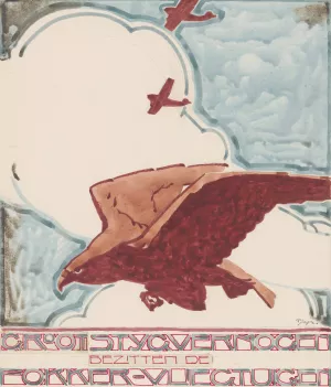 Ontwerp voor reclame voor `Fokker-Vliegtuigen' by Reijer Stolk Oil Painting