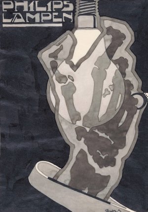 Ontwerp voor reclame voor `Philips Lampen' by Reijer Stolk Oil Painting