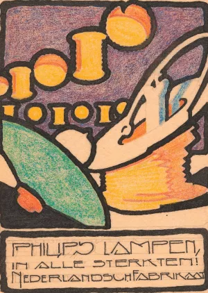 Ontwerp voor reclame voor `Philips Lampen' by Reijer Stolk Oil Painting
