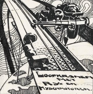 Ontwerp voor reclamefolder `Loopkranen met Rij- en Hyschmotoren' by Reijer Stolk Oil Painting