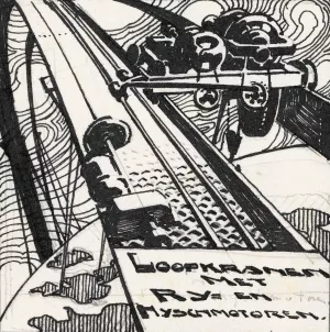 Ontwerp voor reclamefolder `Loopkranen met Rij- en Hyschmotoren' by Reijer Stolk Oil Painting