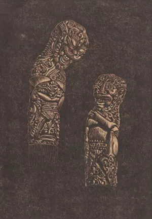 Twee heften van krissen by Reijer Stolk Oil Painting