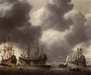 Merchant Vessel at Anchor