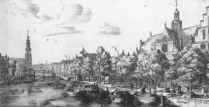 The Prinsengracht and the Noorderkerk at Amsterdam