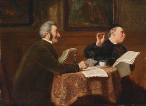 Ein Streitgesprach by Reinhard Sebastian Zimmermann Oil Painting