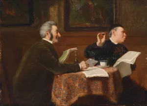 Ein Streitgesprach by Reinhard Sebastian Zimmermann Oil Painting