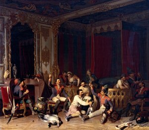 Einquartierung franzOsischer Soldaten by Reinhard Sebastian Zimmermann Oil Painting