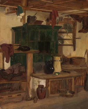 Gruner Kachelofen by Reinhard Sebastian Zimmermann Oil Painting