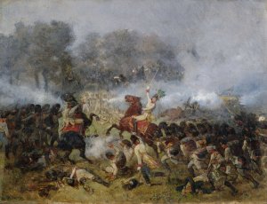 Infanteriegefecht im Pulverdampf by Reinhold Braun Oil Painting