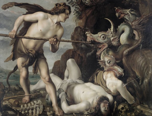 Main Product Photo of Cadmus Slaying the Dragon  Painting by Reinhold Timm