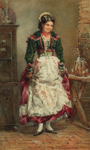 Portrait Of A Woman by Reinhold Werner Oil Painting